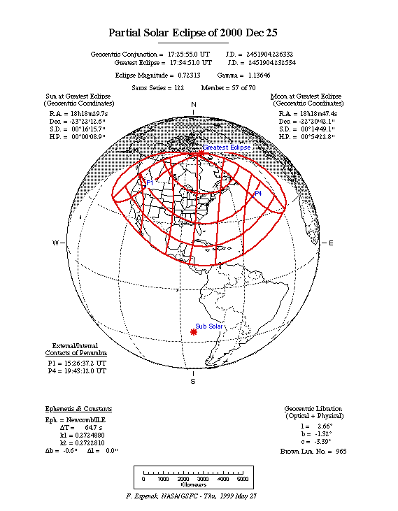 Figure 1 - Global Map of the 2001 Eclipse